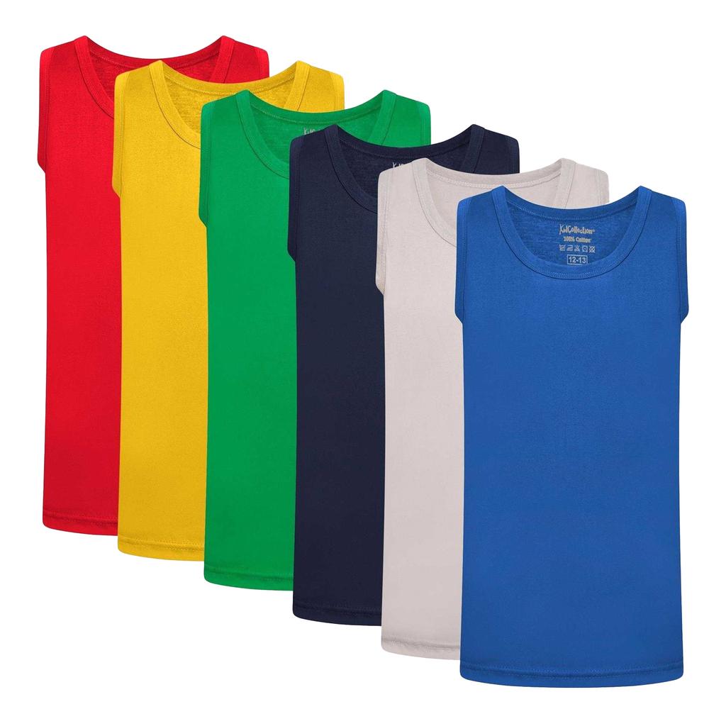 KidCollection Boys Vest Top (Pack of 6)