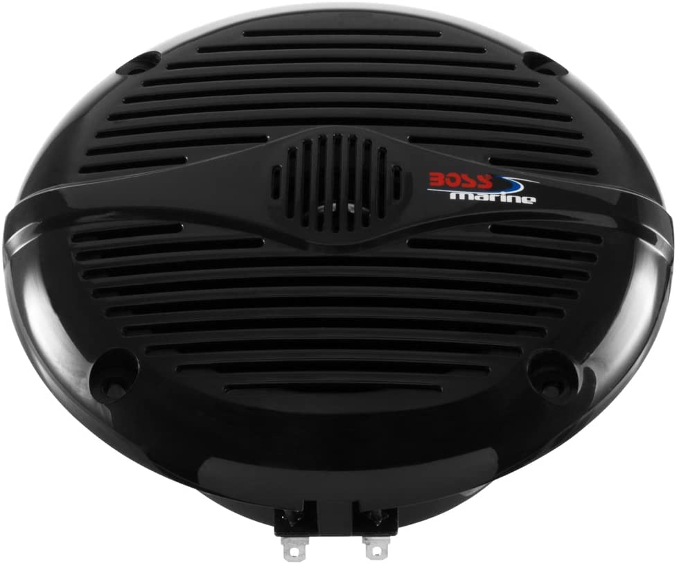 Waterproof Black Outer Dual 150W Surround Waterproof Marine Speakers for Jet and Vehicles Speakers, 5.25-inch, 15.5cm Diameter, 2-Way Cone, Full-Range