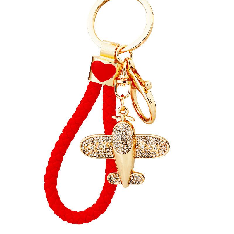 Cute Mini Airplane Keychain With Sparkling Rhinestones Perfect For All Occasions