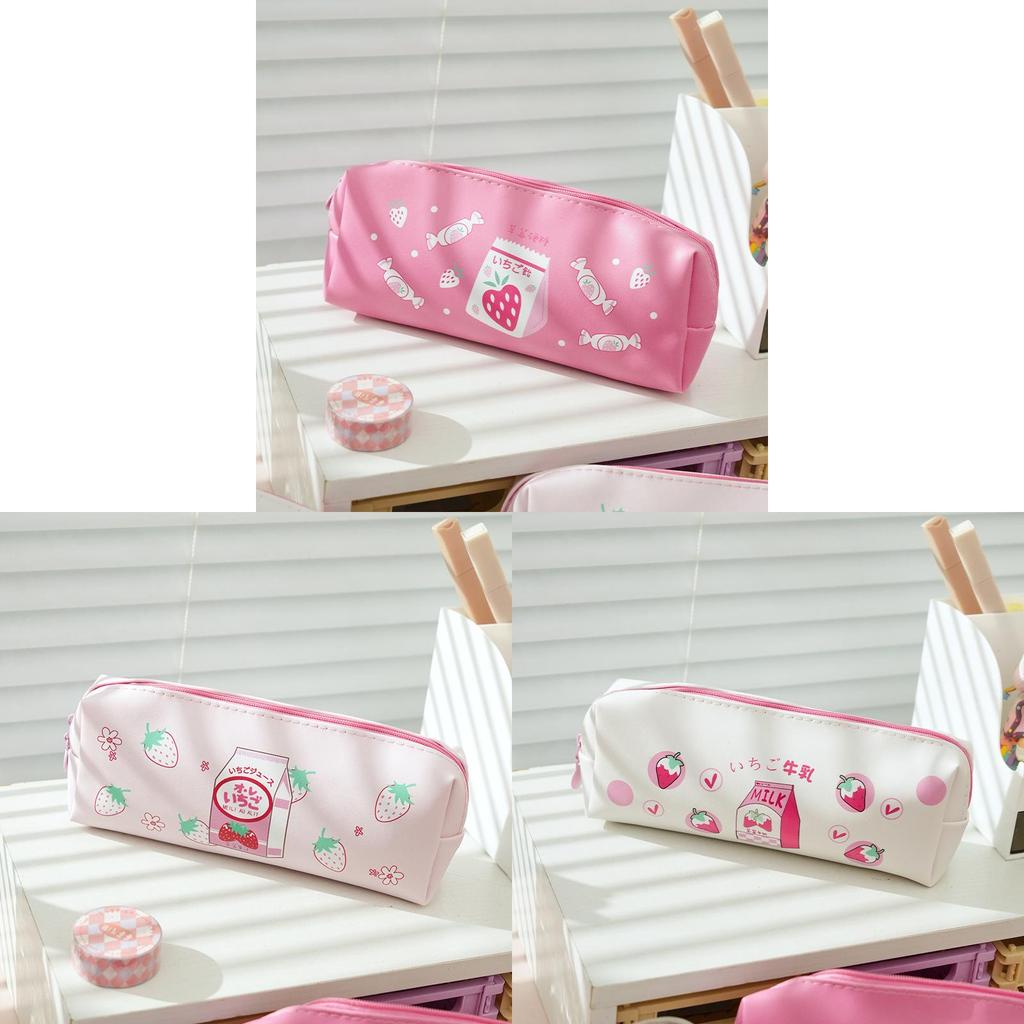 Girls Leather Pencil Case With Large Capacity For School And Travel Storage