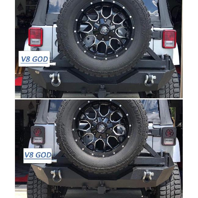 JK Star Tail Light Cover Tail Lamp Guard Cage Protector for Jeep JK Wrangler & Unlimited 2007-2018 - Pair