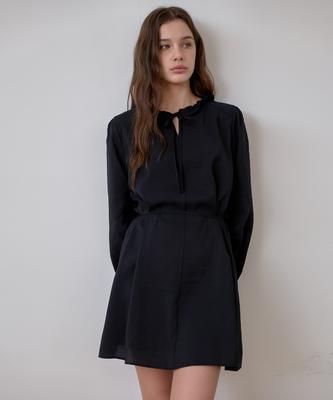 Laminez Frill Strap Dress - Black