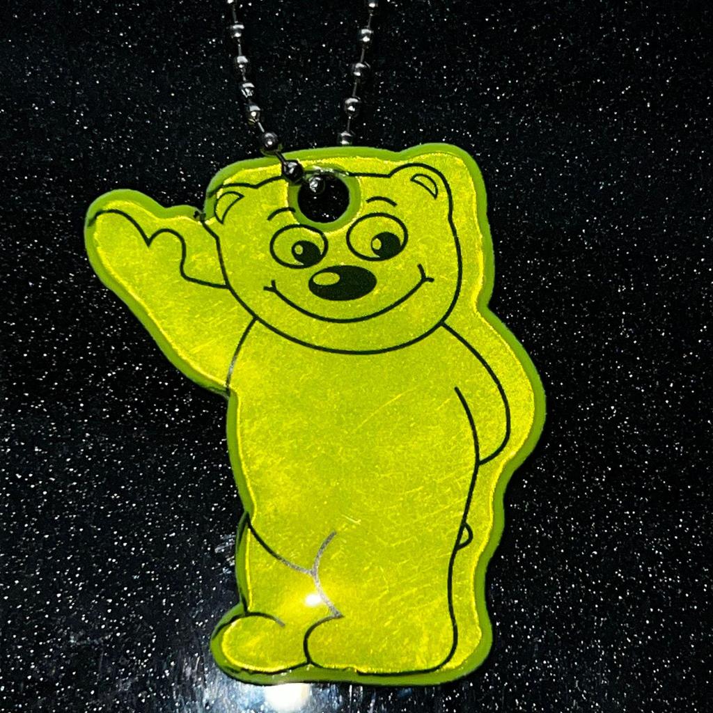 Reflective Little Bear Pendant Keychain - Double-Sided, Multi-Color, Safe for Night Travel, Ideal for Backpacks