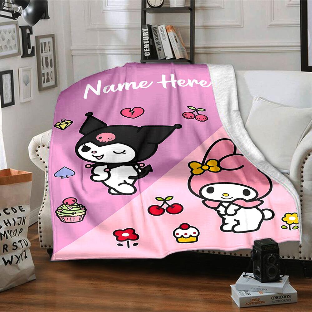Customizable Sanrio8 Throw Blanket – Personalized Name, All-Season Cozy Snug Blanket, Machine Washable, Personalized Blanket