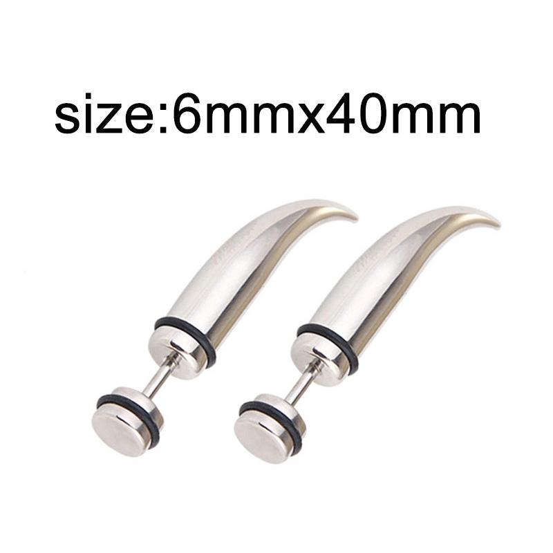 1 Pair Gothic Black Steel-Color Funny Screw Back Stud Earrings For Men/Women Round Ball Spike Cone Tip Stainless Steel Jewelry