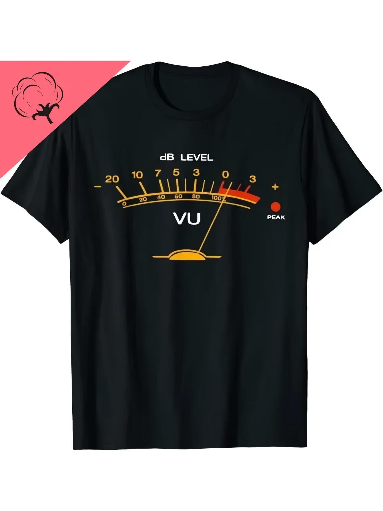 Vintage VU Meter Analog Audio Engineer Graphic TShirt 100 Cotton ONeck Short Sleeve Summer Casual Unisexs Tshirt Streetwear S