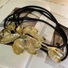 Adjustable Metal Flower Waist Chain Zinc Zinc Alloy Exaggerated Belt Versatile Golden Tulip Belt  Gift