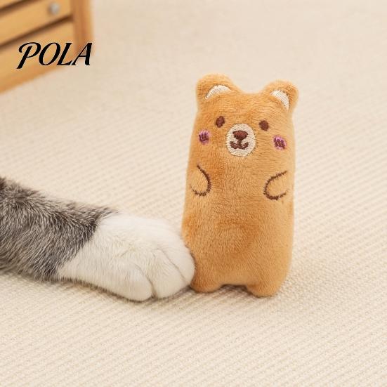 Cute Animal Cat Toy Stuffed Catnip Toy, Soft Plush Chew Bear Duck Frog Enrichment for Indoor Cats Kittens Teething