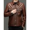 Cowhide Leather Jacket Men's Autumn and Winter New Fashion Casual Locomotive Leather Jacket Top Coat
