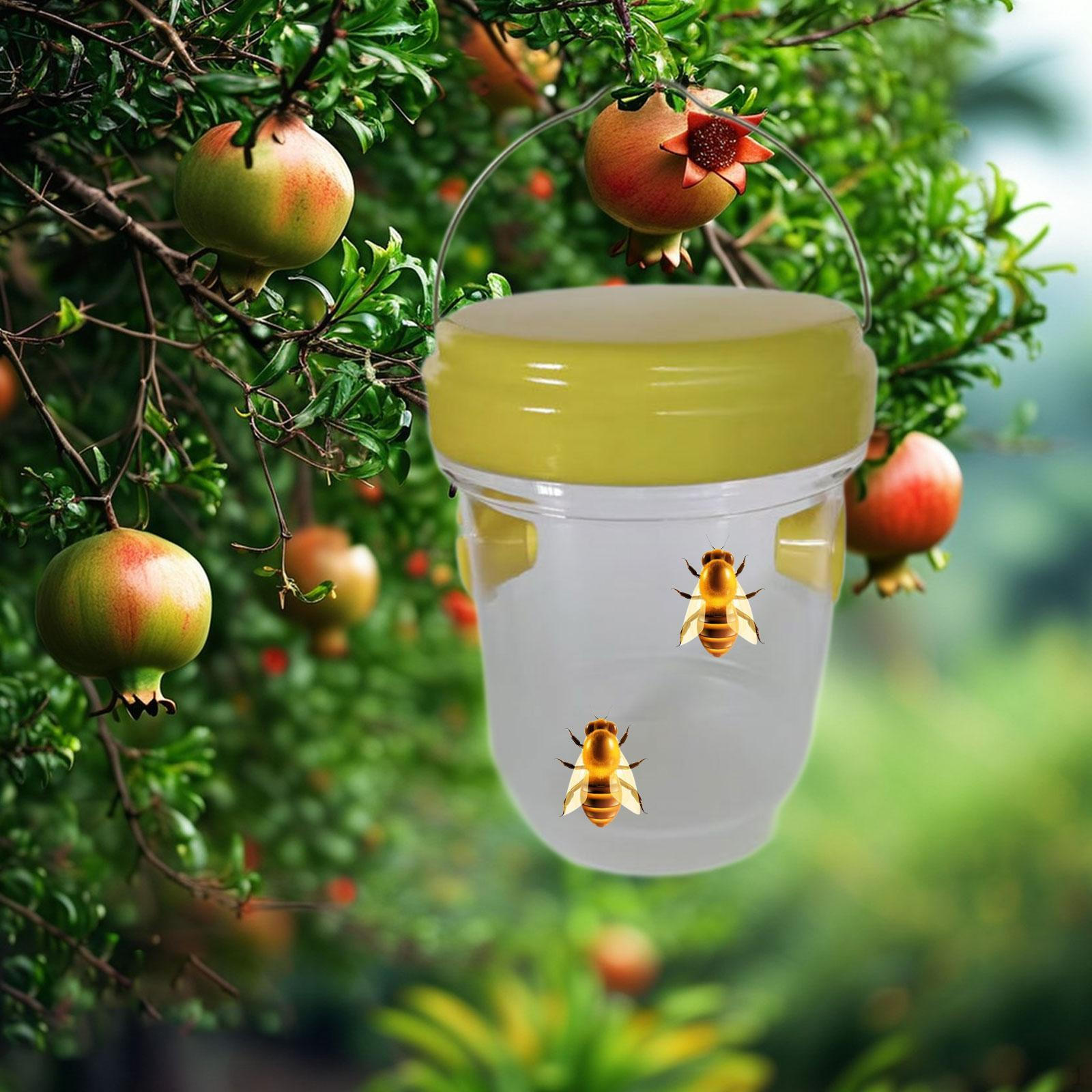 

4 Pieces Wasp Traps Outdoor Hanging for Flies Outside Farm Bee Catcher жовтий