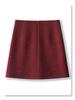 Red Wool Midi Skirt: Women's High Waist Slimming A-line for Autumn/Winter 2024