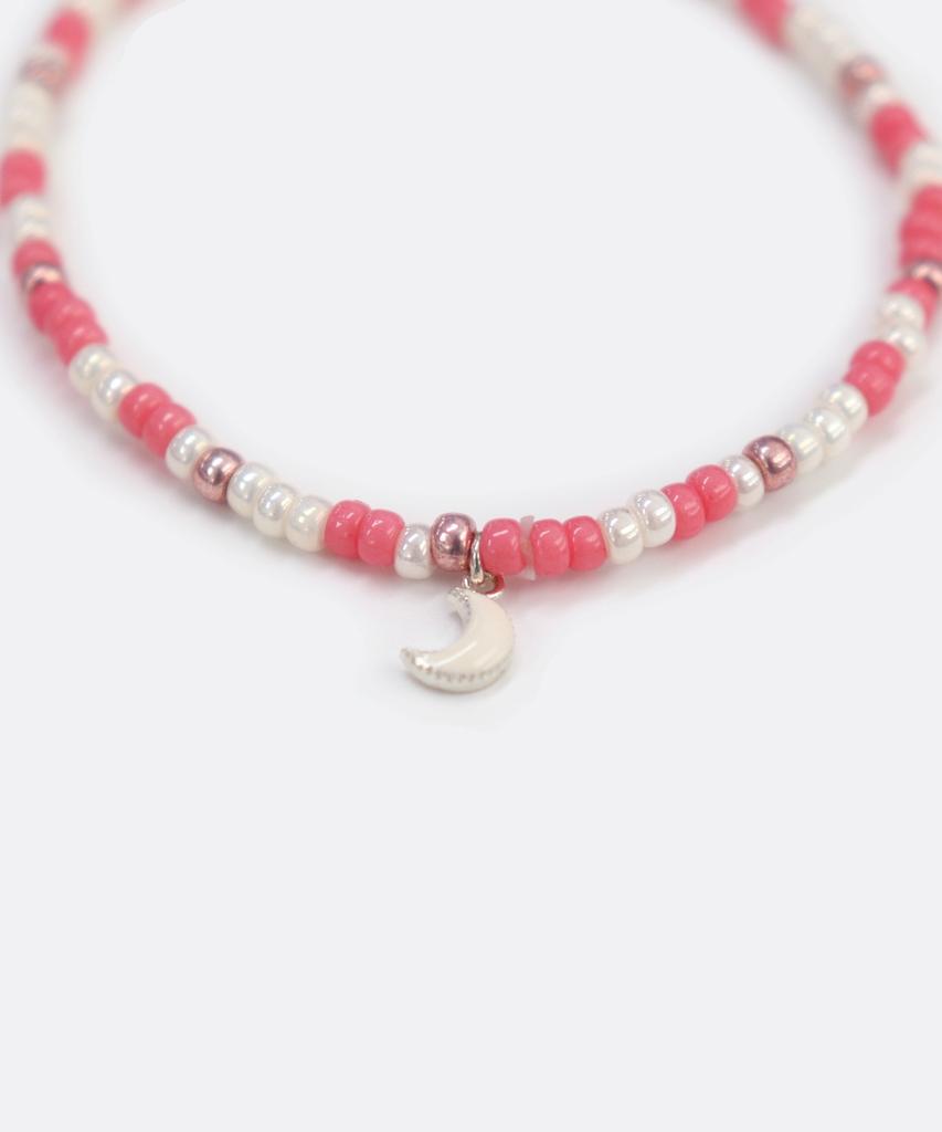 Bonbeau Silver Epoxy Moon Charm Beads Bracelet Silver Epoxy Moon Charm Color Mix Beads Bracelet