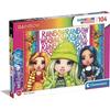 Puzzle - CLEMENTONI - Brillant 104p Rainbow - Finition Holographique - Pour Enfants De 6 Ans Et Plus