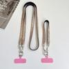 Mobile Phone Lanyard Crossbody for Women, Fashionable Flash Diamond Wide Strap, Long Outdoor Phone Case with Side Back Option