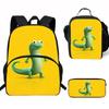 Kids Backpack Set With Lunch Bag Pencil Case - Cartoon Animal Design Grade 1-2 Students Ergonomic Spine Support Oxford