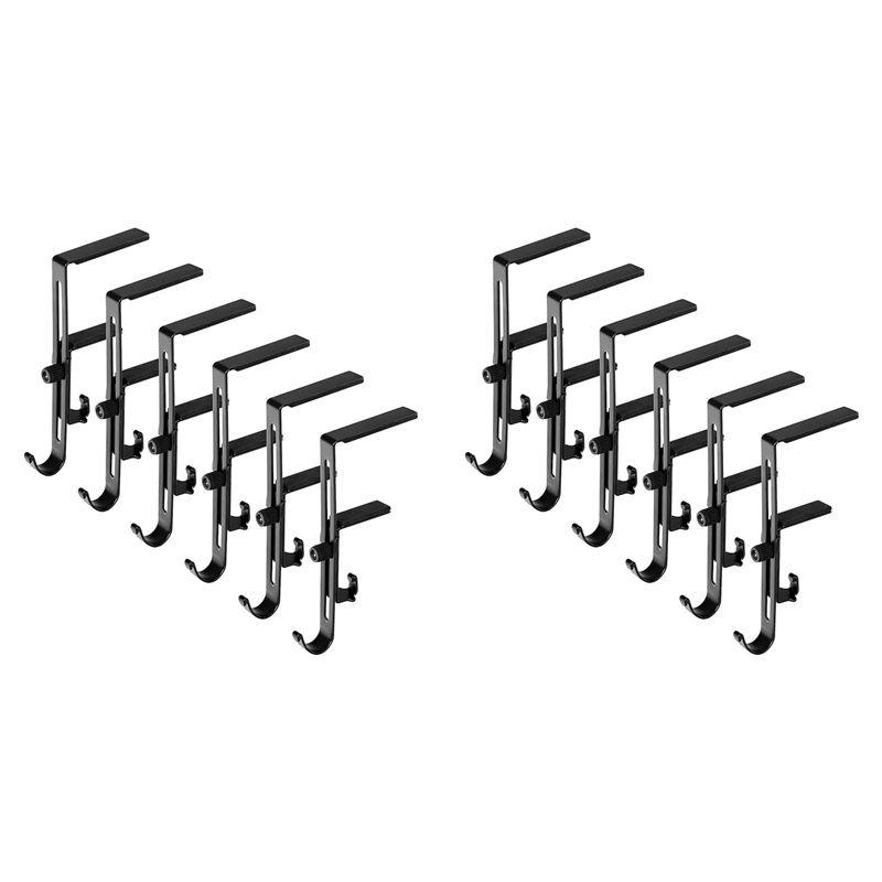 

ABUL-12 Pieces Christmas Stocking Holders For Mantle - Adjustable Christmas Metal Hooks Garland Hanger For Christmas Stocking чорний