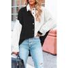 Women's Loose Casual Color Blocked Lapel Button Long Sleeved Shirt Top Long Sleeved Shirt