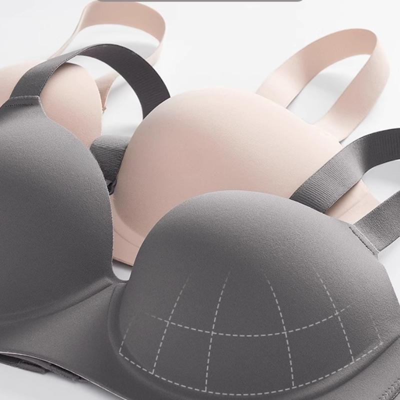 Übergröße Damen Nahtloser Push-Up BH Lässig Einfarbig Basic Bralette Bequeme Kabellose Unterwäsche