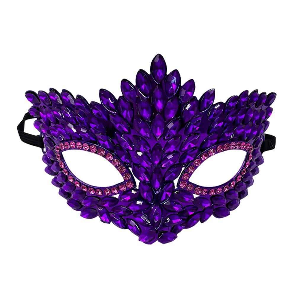 Shiny Acrylic Crystal Half Face Mask Full Jewelry Cosplay Mask Gift Idea Rave Mask  Halloween Event