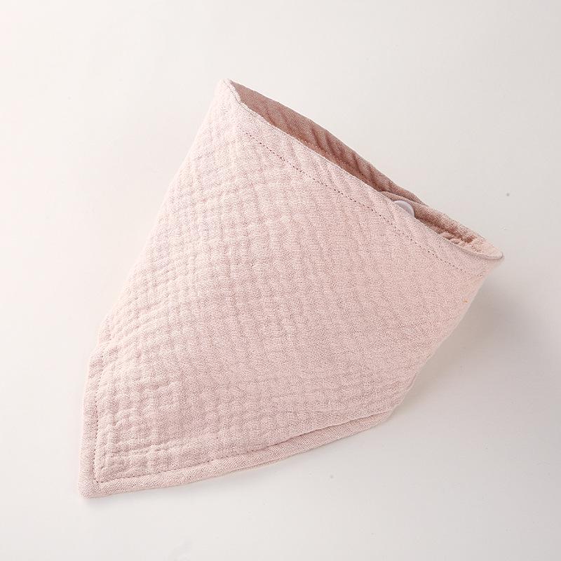 Double Layer Muslin Cotton Baby Bib - Solid Color Triangle Scarf