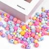 6/8/10mm Plastic Acrylic Macarons Candy Solid Color Loose Beads For Necklace Bracelet DIY Jewelry Making