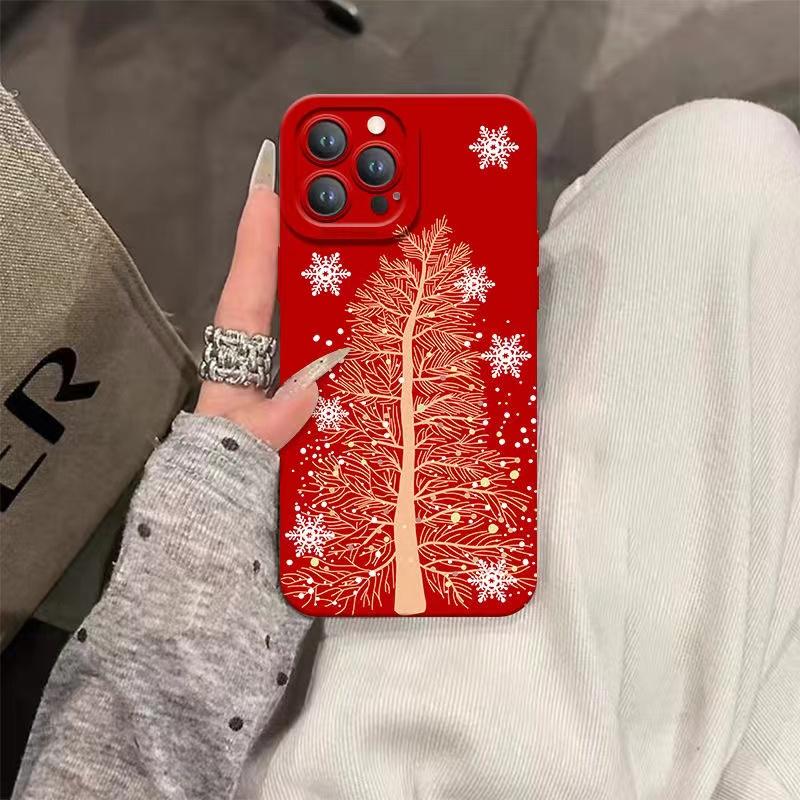 Christmas Cartoon New Year Gift Phone Case iPhone 15 14 13 12 11 Pro Max Mini X Xs XR 7 8 Plus SE Soft Silicone Cover