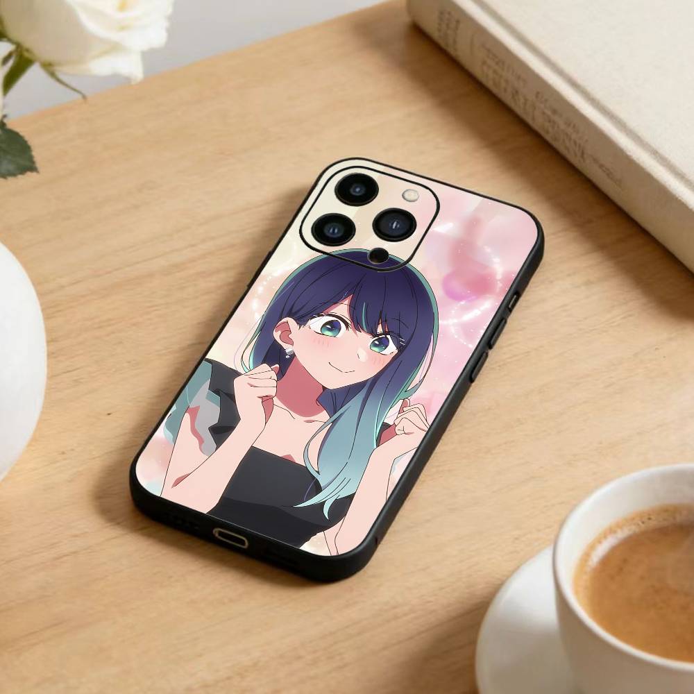Anime Oshi-no Ko Phone Case For iPhone17,16,15,14,13,12 Plus,Max Soft Silicone Black Cover