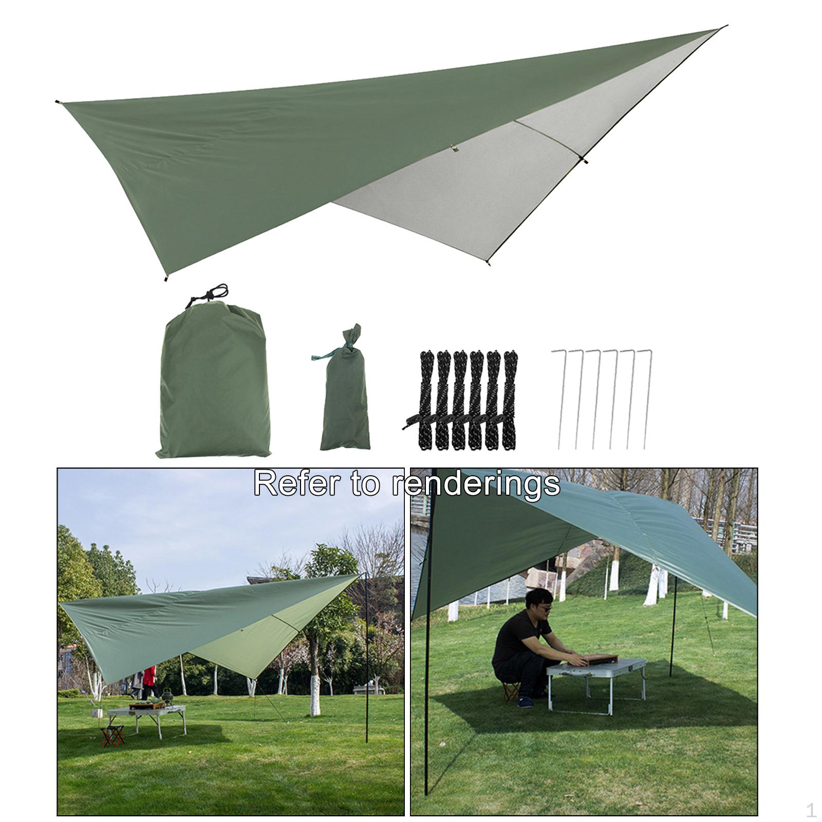 Тент-навес 3 метра, портативный легкий ветрозащитный кемпинговый навес, для пикника на 3-4 человека Green Silver
