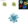 Sparkling Glitter Artificial Flowers For Stunning Christmas Tree Decorations