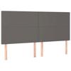 Tête de lit - MAISON EXCLUSIVE - 160x5x118/128 cm - Similicuir gris - LED intégrée - Hauteur réglable