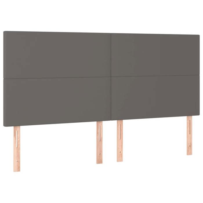 Tête de lit - MAISON EXCLUSIVE - 160x5x118/128 cm - Similicuir gris - LED intégrée - Hauteur réglable