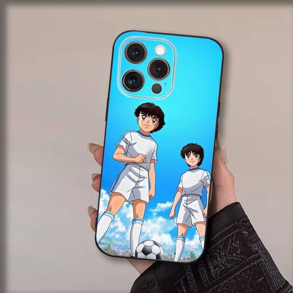 Custodia per Telefono Anime C-Captain T-Tsubasa Per iPhone 17,16,15,14,13,12,11,Pro,Max,Plus,Air,X,XS,XR,SE,8,7,Mini,Morbida Nera Funda