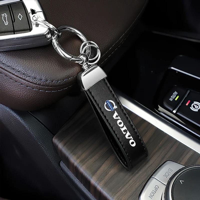 Car Carbon Fiber Style Keychain Microfiber Leather Key Chain For Volvo Xc60 Xc90 V40 V60 S60 V50 V90 S80 C40 XC40 V70 XC70 C30