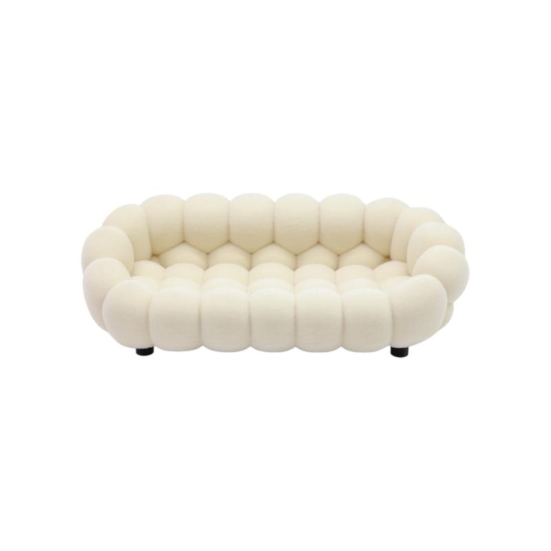 Tiny Dollhouses Accessories Plush Velvets Sofa For Miniature Scene Decoration Small Scale Furniture Bubble Couch