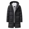 Winter New Thickened Warm Hooded Mid-Length Versatile Over-the-Knee High-End Fashion Versatile Cotton Jacket for Men