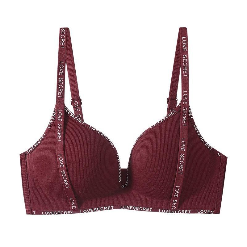 Seamless Adjustable Push-Up Bra with Anti-Sagging Support & Letter Straps for Small Busts