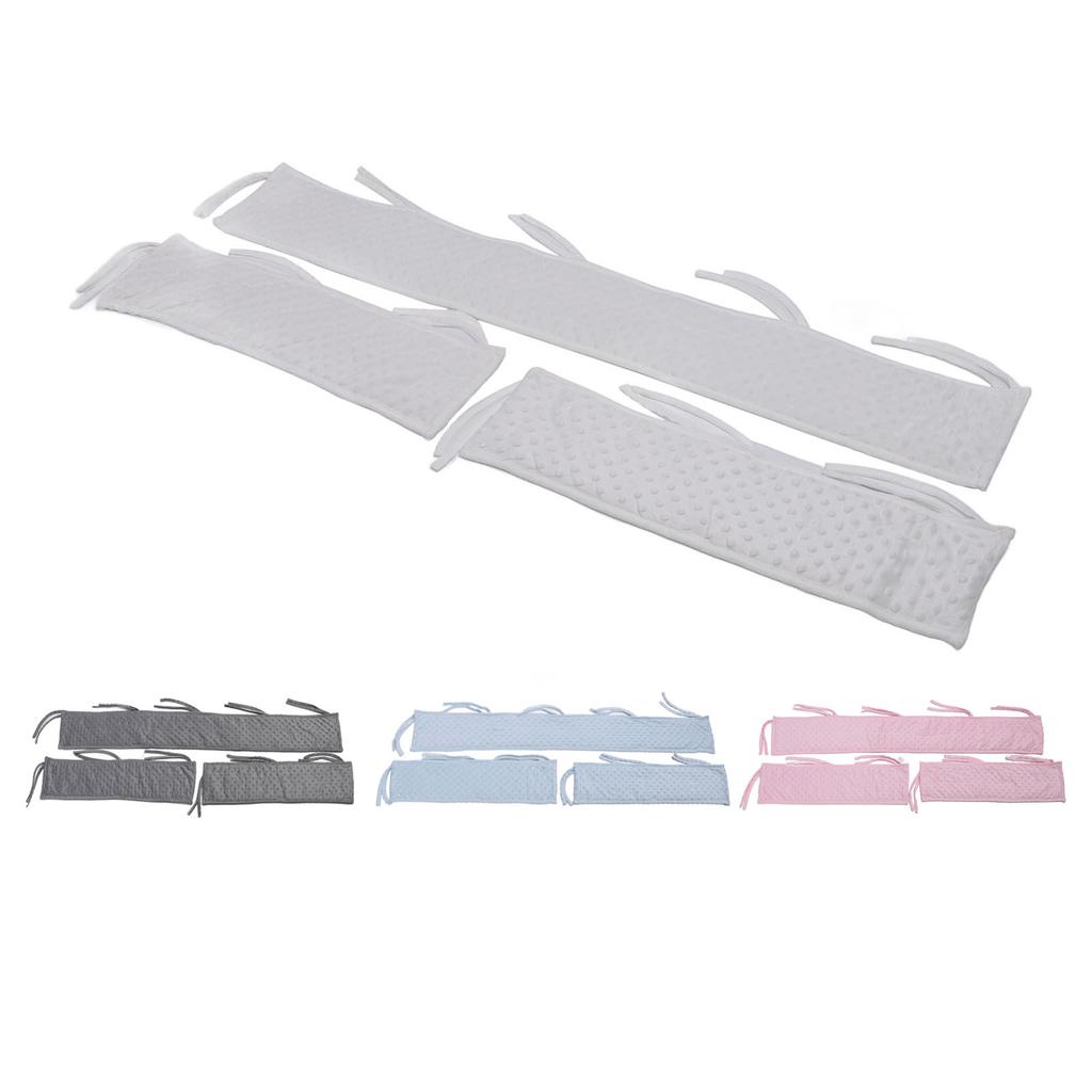 3 Pieces Baby Bed Rail Bumper Split Type Infant Bed Soft Guard Sleeve Bubble Velvet Fabric Edge Prot