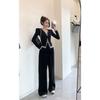 Stylish Women's Faux Two-Piece Suit with Slimming Plus Size Wide Leg Pants for Spring/Autumn