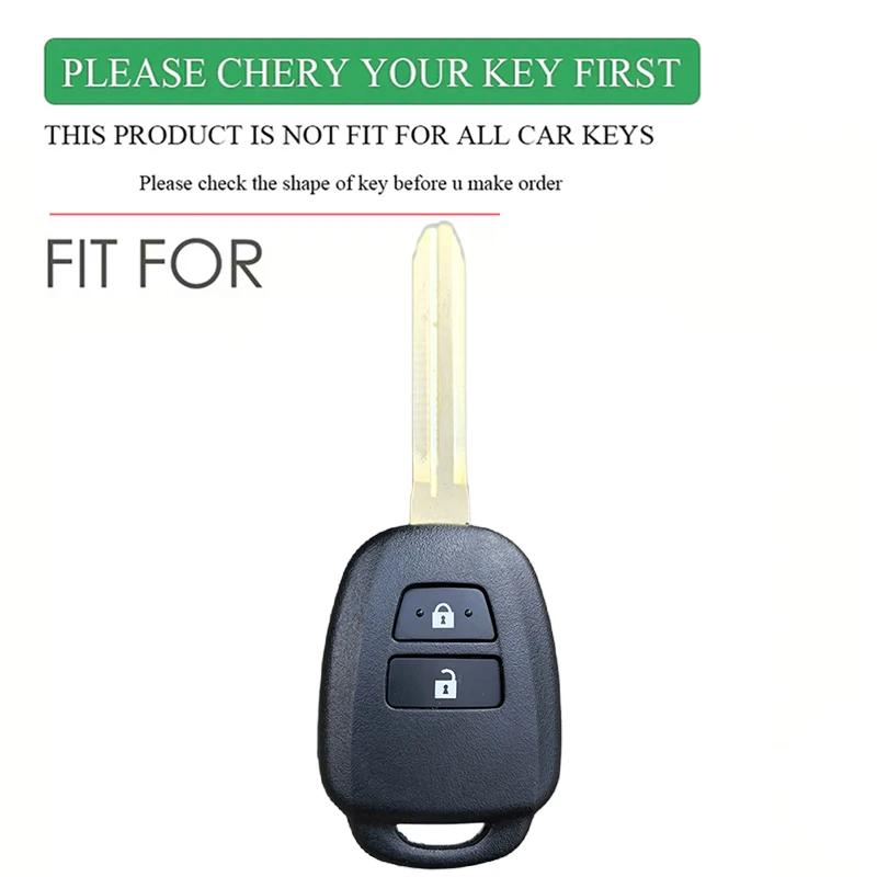 Silicone Car Key Cover Case For Toyota Yaris Corolla Highlander Crown 2 Buttons Remote Skin Protector Shell Keychain Accessories