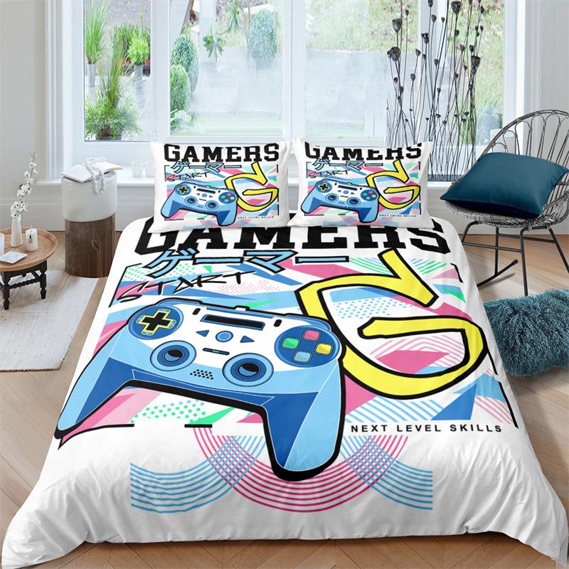 Boys Gamepad Duvet Cover Play Gamer Bedding Set Video Games Quilt Cover Twin King For Kids Teen Child Game Room Decor