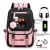 Anime Peripheral Spells Back to War Backpack Student School Bag Men's and Women's Fashion Backpack Travel Bag USB Computer Bag