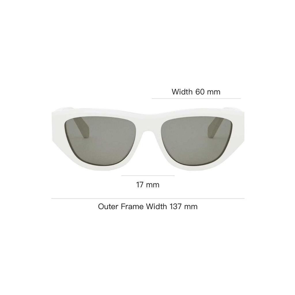 Celine Square Acetate Sunglasses With Logo Men sunglasses White CL40278U25A