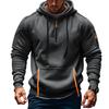 Spring and Autumn Zipper Multi Pocket Sports and Leisure Hoodies Men's Contrast Color Zipper Hooded Sweatshirts