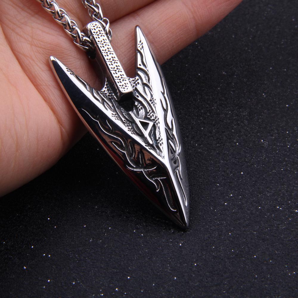 Odin's Spear of Destiny Necklace for Men with Rune Symbol ’s of Odin LabradoriteNorse Mythology