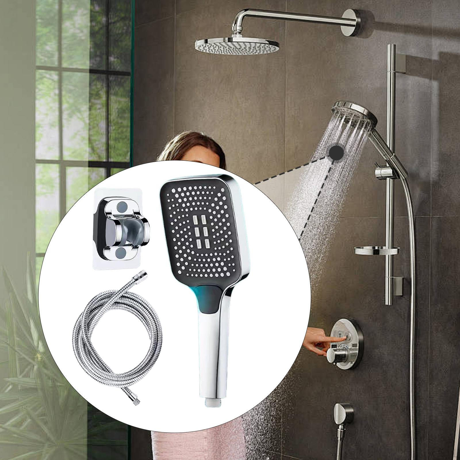

Compact Shower Head Set with Handheld Feature, 2M Hose and Arm Bracket серебряный