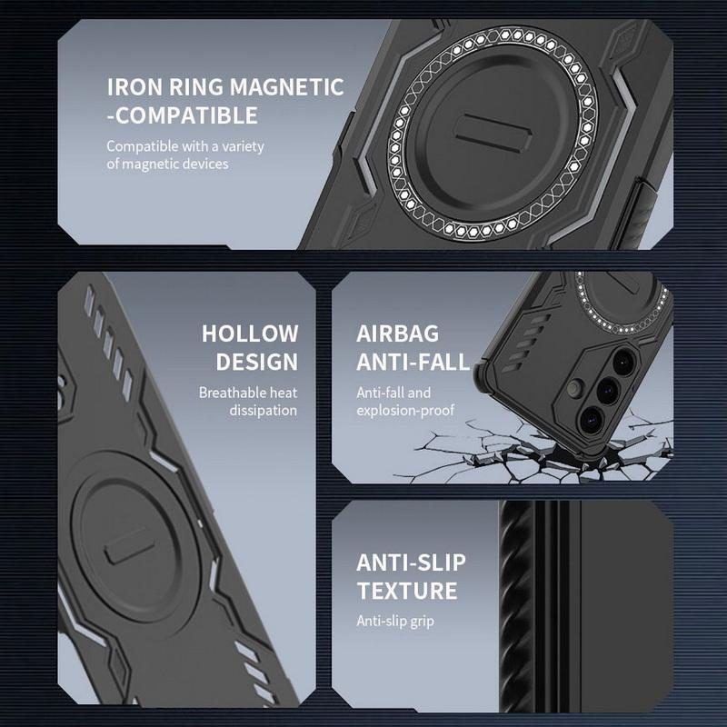 Magnetic Armor Case For Samsung Galaxy S26 Ultra S25 Edge Plus S24 FE S23 S22 A15 A35 A55 A16 A36 A56 A17 A37 A57 5G Hybrid Shockproof Bumper Cover