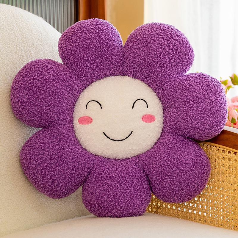 Cuscino Emoji Girasole - Cuscino Lombare Cartoon per Divano, Finestra a Baia, Schienale Ufficio, Stile Ins