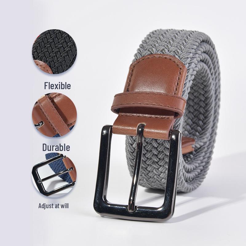 Korean Style Elastic Woven Canvas Belt for Men and Women - Casual and Versatile