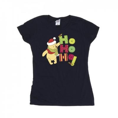 Camiseta feminina/senhora Winnie The Pooh Ho Ho Ho com lenço de algodão
