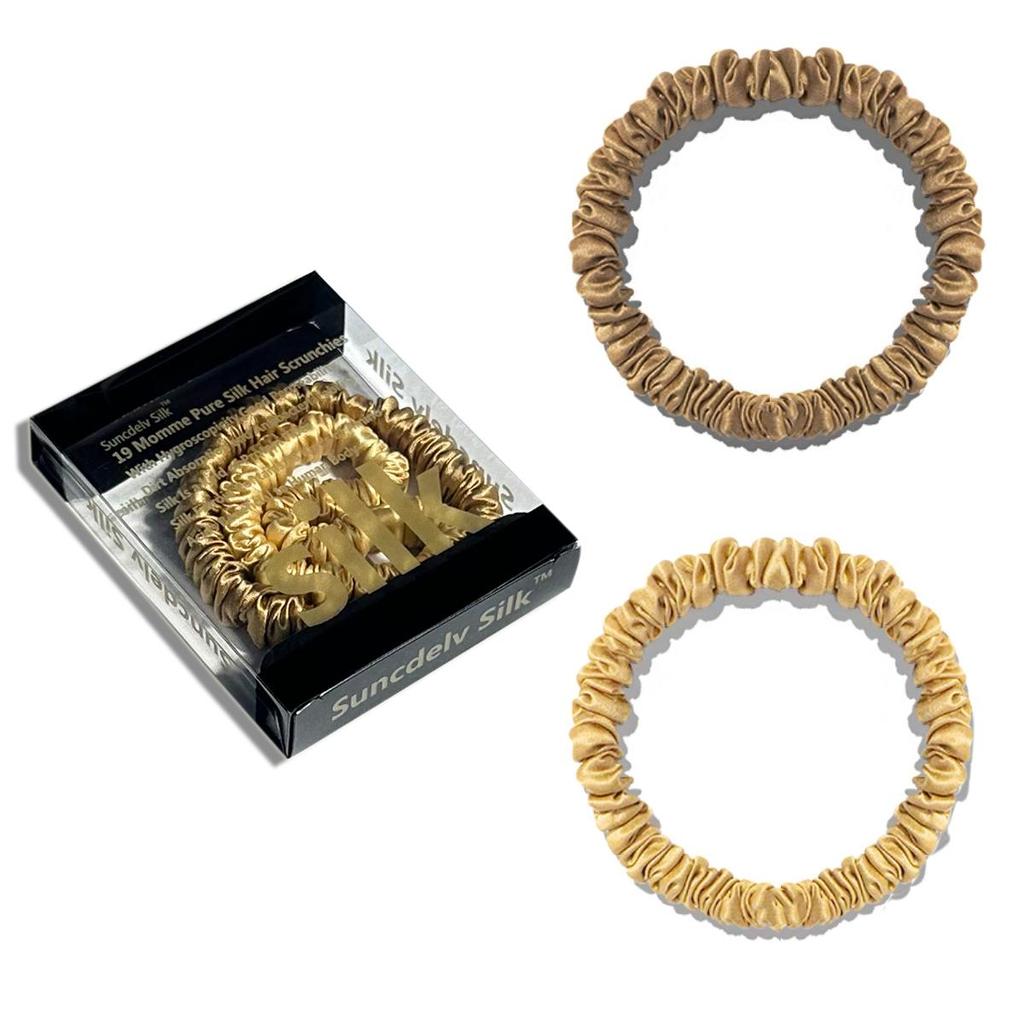 1 Box Haargummis aus 100 % reiner Maulbeerseide, Haargummis aus Seide, Haarbänder, schmale Haargummis, Pferdeschwanzhalter, Haarpflege-Zubehör